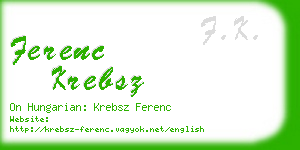 ferenc krebsz business card